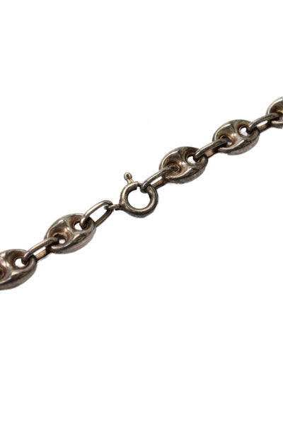 Designer Womens 925 Silver Puffy Mariner Link Chain Necklace 16" 21.9g