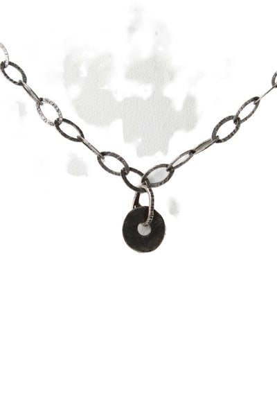 Silpada Womens 925 Silver Hammered Texture Disc Pendant Necklace 18" 6.3g