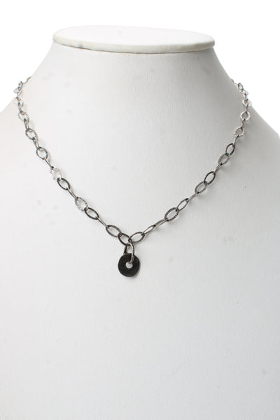 Silpada Womens 925 Silver Hammered Texture Disc Pendant Necklace 18" 6.3g
