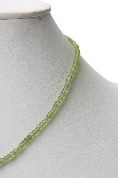 Designer Womens 925 Silver Peridot Bead Necklace 18" 13.5g