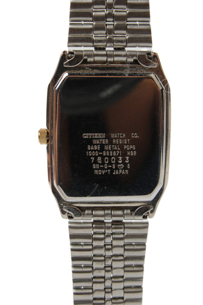 Citizen Mens Vintage Two-Tone Stainless Steel 1000-S63871 Tank Quartz Watch 27mm