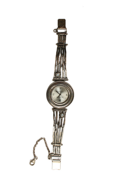 Silpada Womens Vintage 925 Silver + S-Steel Didae Pearl Flower Quartz Watch 30mm