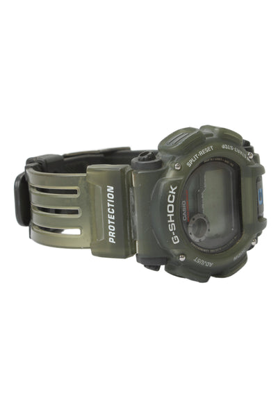 G Shock Mens Stainless Steel + Green Resin DW-9000 Digital Watch 47mm
