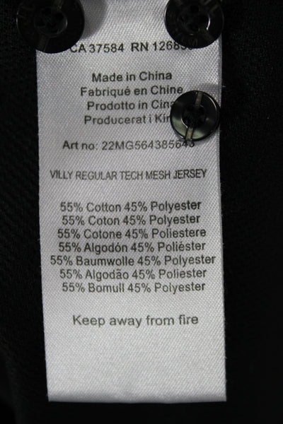 J. Lindeberg Mens Button-Down Polo Black Collared Short Sleeve Size M