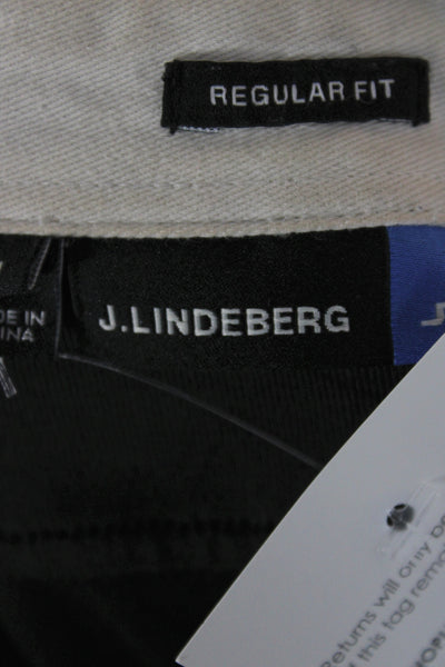 J. Lindeberg Mens Button-Down Polo Black Collared Short Sleeve Size M