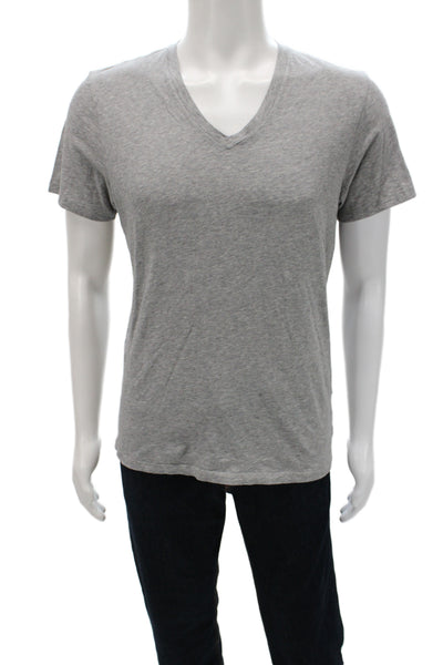 Theory Mens V-Neck Gray Pima Cotton T-Shirt Size L