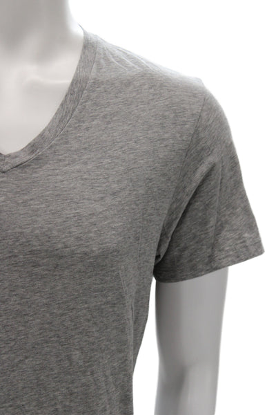 Theory Mens V-Neck Gray Pima Cotton T-Shirt Size L