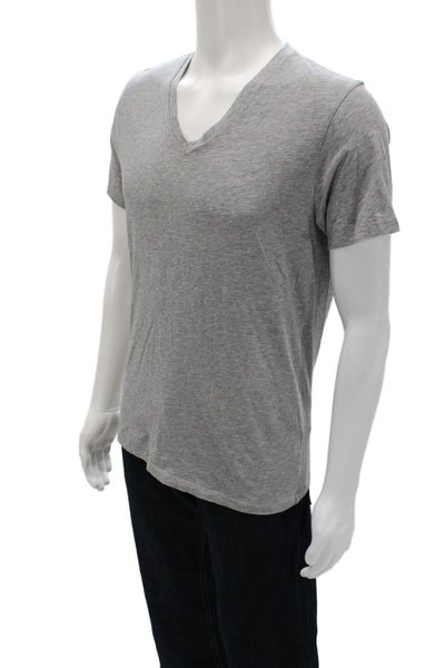 Theory Mens V-Neck Gray Pima Cotton T-Shirt Size L