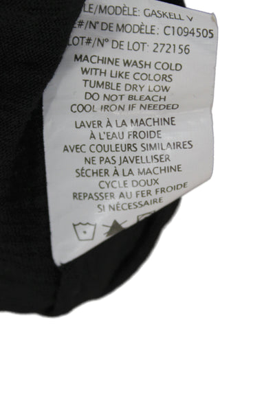Theory Mens Black V-Neck Cotton T-Shirt Short Sleeve Size L