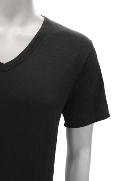 Theory Mens V-Neck Pima Cotton Black T-Shirt Size L