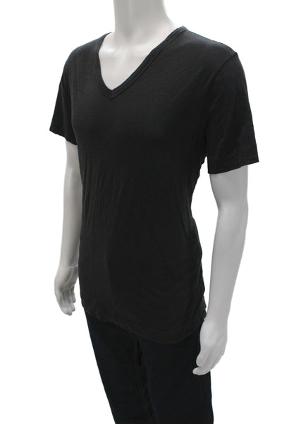 Theory Mens V-Neck Pima Cotton Black T-Shirt Size L