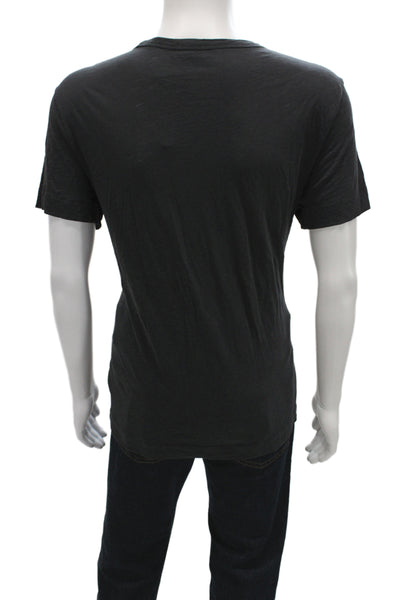Theory Mens V-Neck Pima Cotton Black T-Shirt Size L