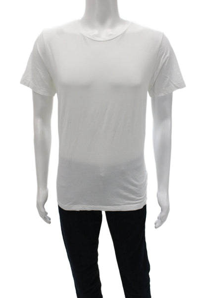 Theory Mens Crew Neck White Pima Cotton Short Sleeve T-Shirt Size L