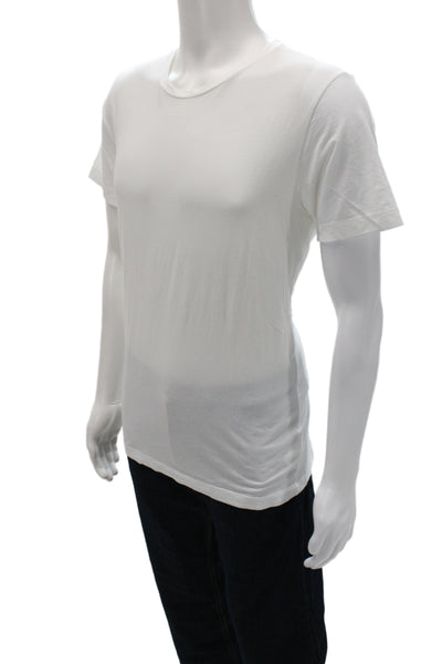 Theory Mens Crew Neck White Pima Cotton Short Sleeve T-Shirt Size L