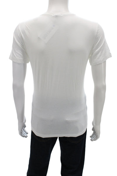 Theory Mens Crew Neck White Pima Cotton Short Sleeve T-Shirt Size L