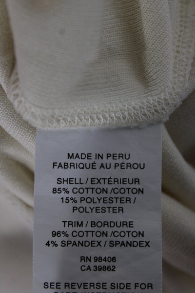 Theory Mens Pullover Sweater White Crew Neck Long Sleeve Size L