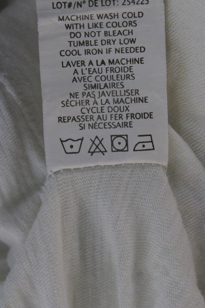 Theory Mens White Pima Cotton Long Sleeve T-Shirt Solid Classic Size L