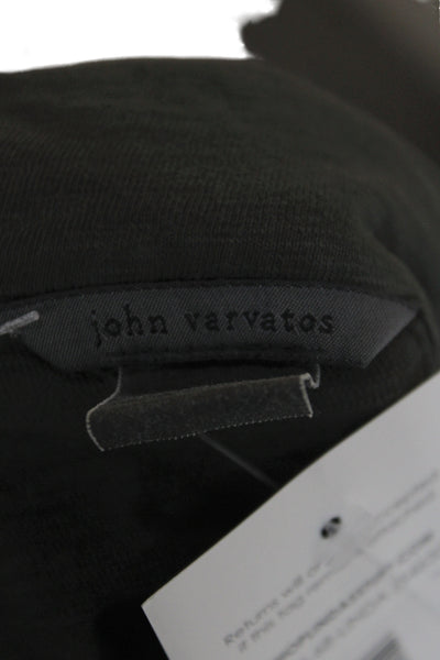 John Varvatos Mens Dark Gray Point Polo Short Sleeve Cotton Size L