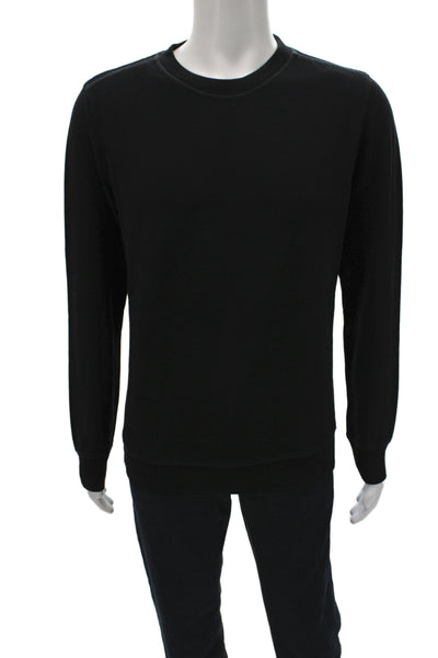 Theory Mens Clothing Black Solid Sweatshirt Size L