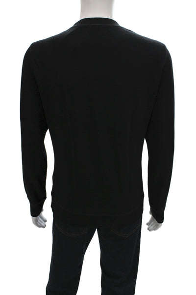 Theory Mens Clothing Black Solid Sweatshirt Size L