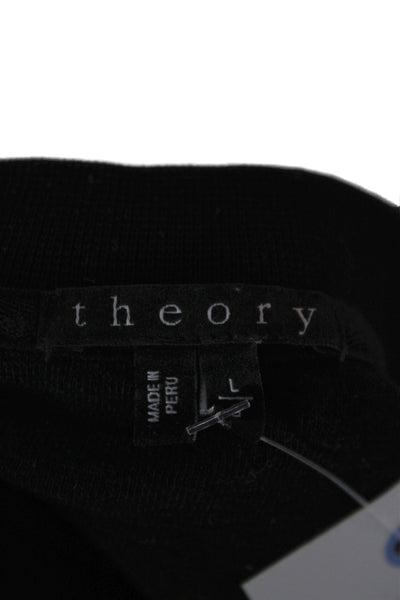 Theory Mens Clothing Black Solid Sweatshirt Size L