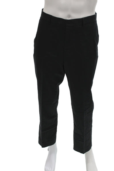 Paul Smith London Mens Cropped Dress Pants Black Button Cotton Size 34