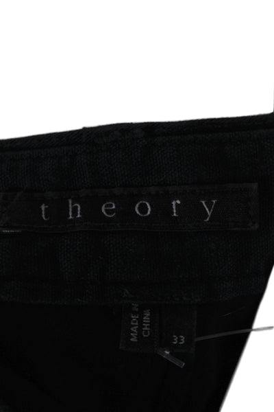 Theory Mens Chinos Black Cotton Stretch Size 33