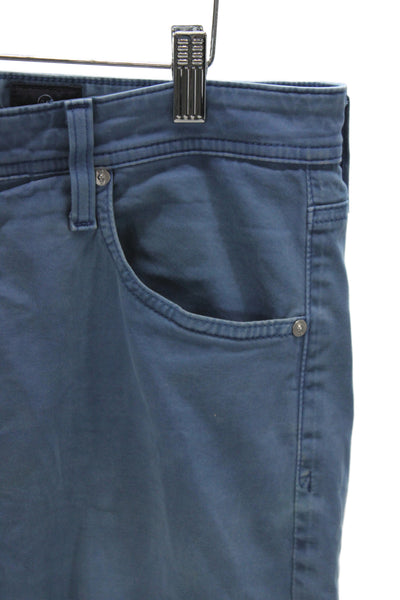AG Adriano Goldschmied Mens Chino Cropped Pants Blue Button 97%Cotton Size 33