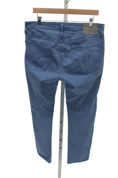 AG Adriano Goldschmied Mens Chino Cropped Pants Blue Button 97%Cotton Size 33
