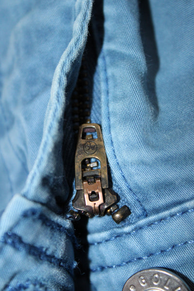 AG Adriano Goldschmied Mens Chino Cropped Pants Blue Button 97%Cotton Size 33