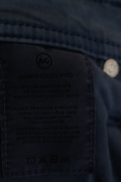 AG Adriano Goldschmied Mens Chino Cropped Pants Blue Button 97%Cotton Size 33