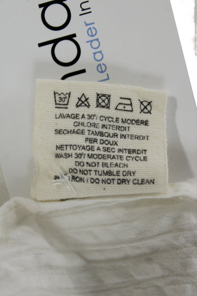 Hartford Womens White Cotton High Neck Button Up Blouse Long Sleeve Size 1