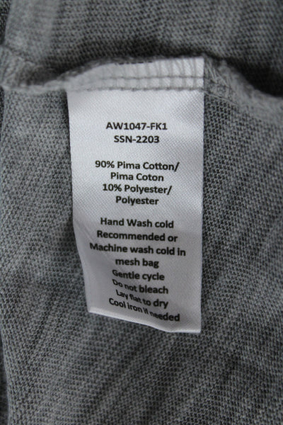 ATM Womens Long Sleeve Jersey T-Shirt Gray Round Neck Pima Cotton Size M