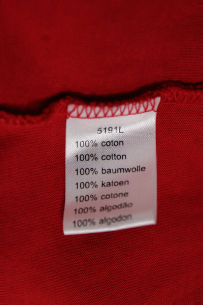 Lacoste Mens Red Cotton Short Sleeve T-Shirt Designer Size 9