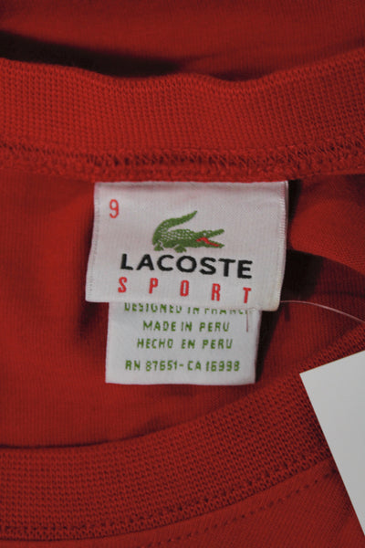Lacoste Mens Red Cotton Short Sleeve T-Shirt Designer Size 9