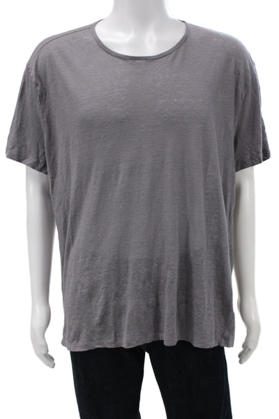 John Varvatos Mens Designer Cotton Crew Neck Short Sleeve T-Shirt Gray Size 2XL