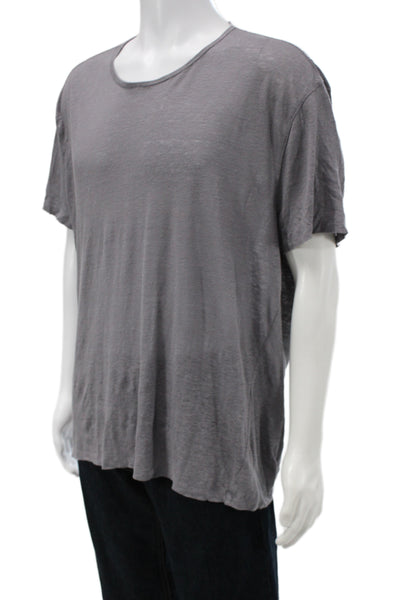 John Varvatos Mens Designer Cotton Crew Neck Short Sleeve T-Shirt Gray Size 2XL