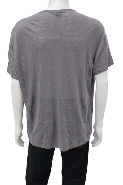John Varvatos Mens Designer Cotton Crew Neck Short Sleeve T-Shirt Gray Size 2XL