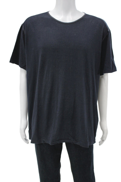 John Varvatos Mens T-Shirt Dark Blue Cotton Short Sleeve Classic Size 2XL