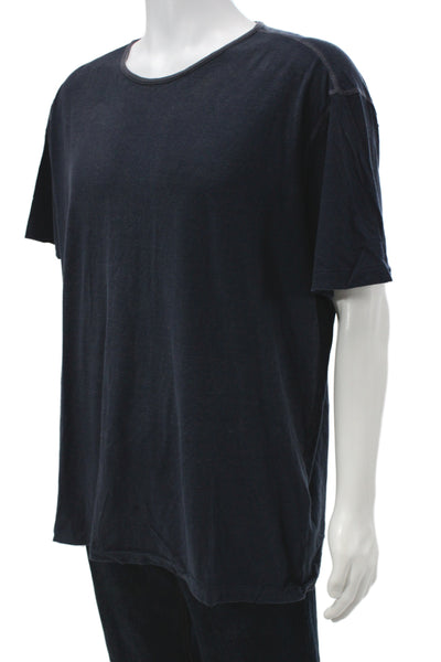 John Varvatos Mens T-Shirt Dark Blue Cotton Short Sleeve Classic Size 2XL