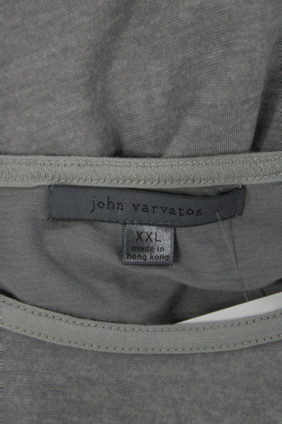 John Varvatos Mens Gray Cotton Crew Neck Short Sleeve T-Shirt Size 2XL