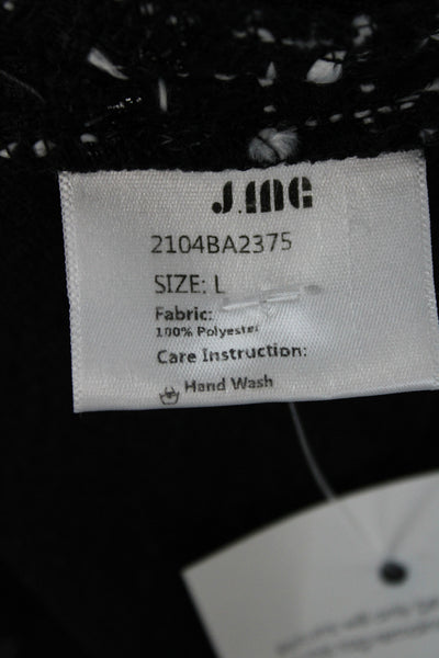 J. Ing Womens Sheath Shift Black Check Long Sleeves Knee Length Size L