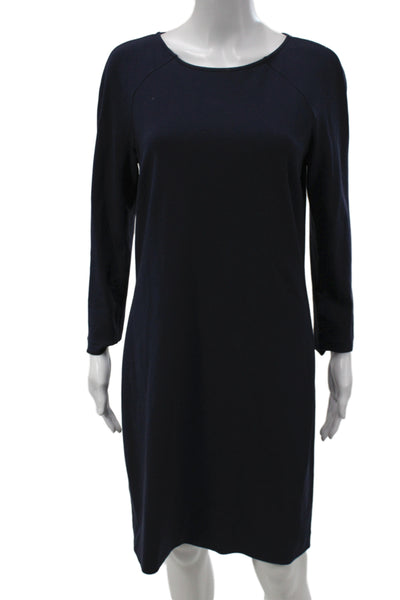 J. Ing Womens Sheath Shift Black Check Long Sleeves Knee Length Size L