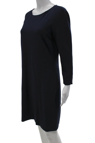 J. Ing Womens Sheath Shift Black Check Long Sleeves Knee Length Size L