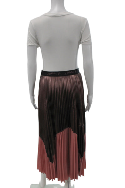 Beatrice Womens Pleated Maxi Skirt Black Polyester Size 6