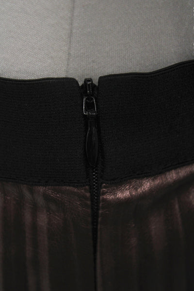 Beatrice Womens Pleated Maxi Skirt Black Polyester Size 6