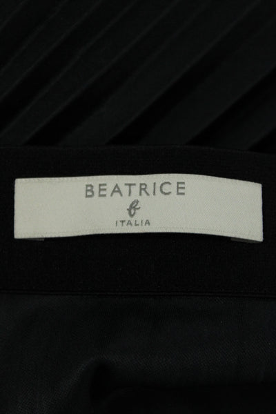 Beatrice Womens Pleated Maxi Skirt Black Polyester Size 6