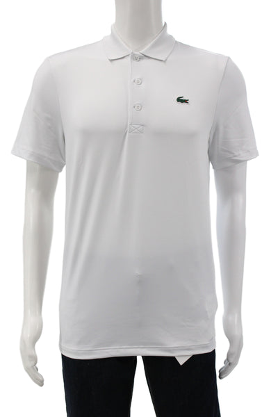 Lacoste Sport Mens Short Sleeves Polo Shirt White Size Small