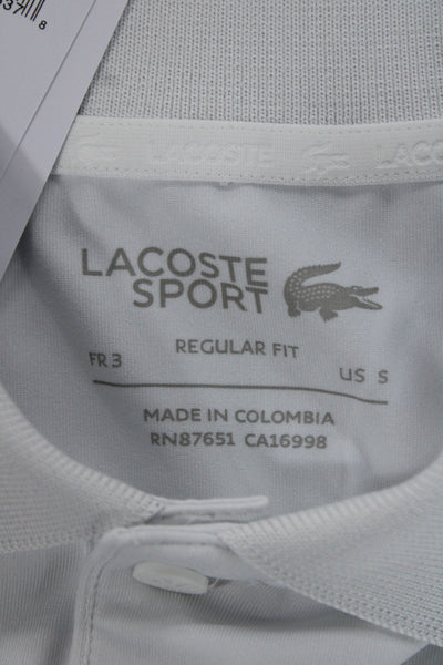Lacoste Sport Mens Short Sleeves Polo Shirt White Size Small