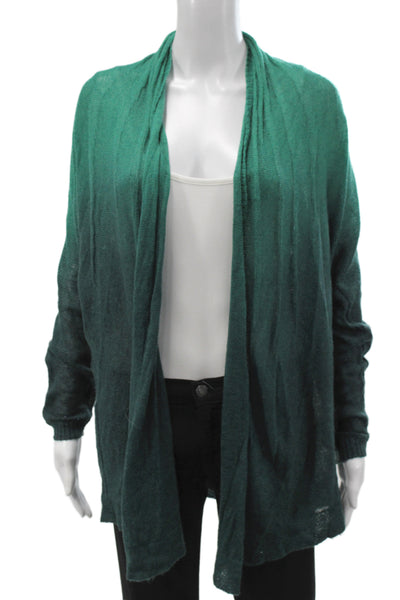 Lafayette 148 New York Unisex Cardigan Green Alpaca Wool Blend Size S